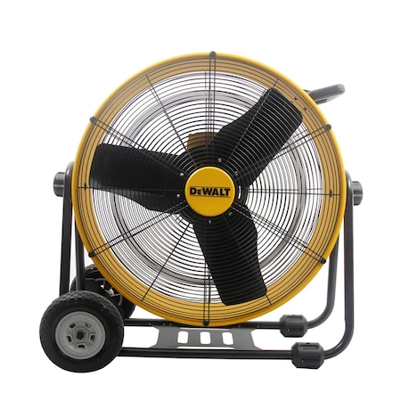 Dewalt 24 in. Drum Fan, Industrial, 1/6 HP, Stepless, 6500 air flow (CFM) , 10 ft. cord, Semi-pneumatic type DXF2490